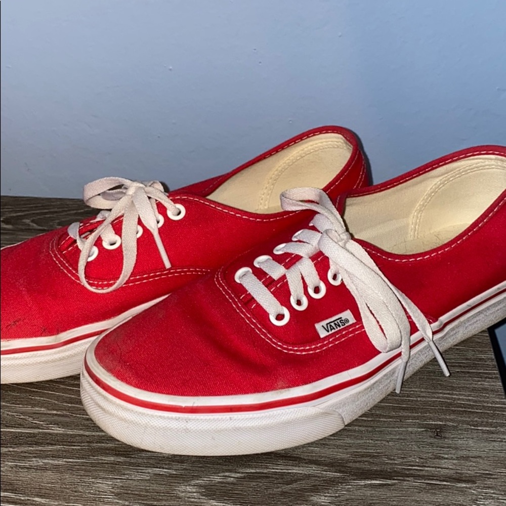 Red Vans authentic style Size: Mens 9 Women’s 10.5